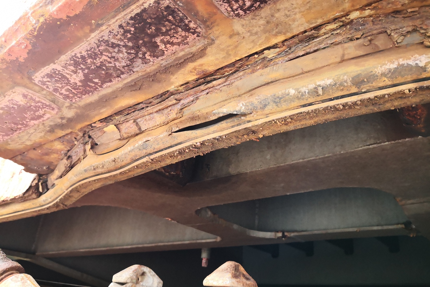 Hatch cover condition inspected onboard container ship